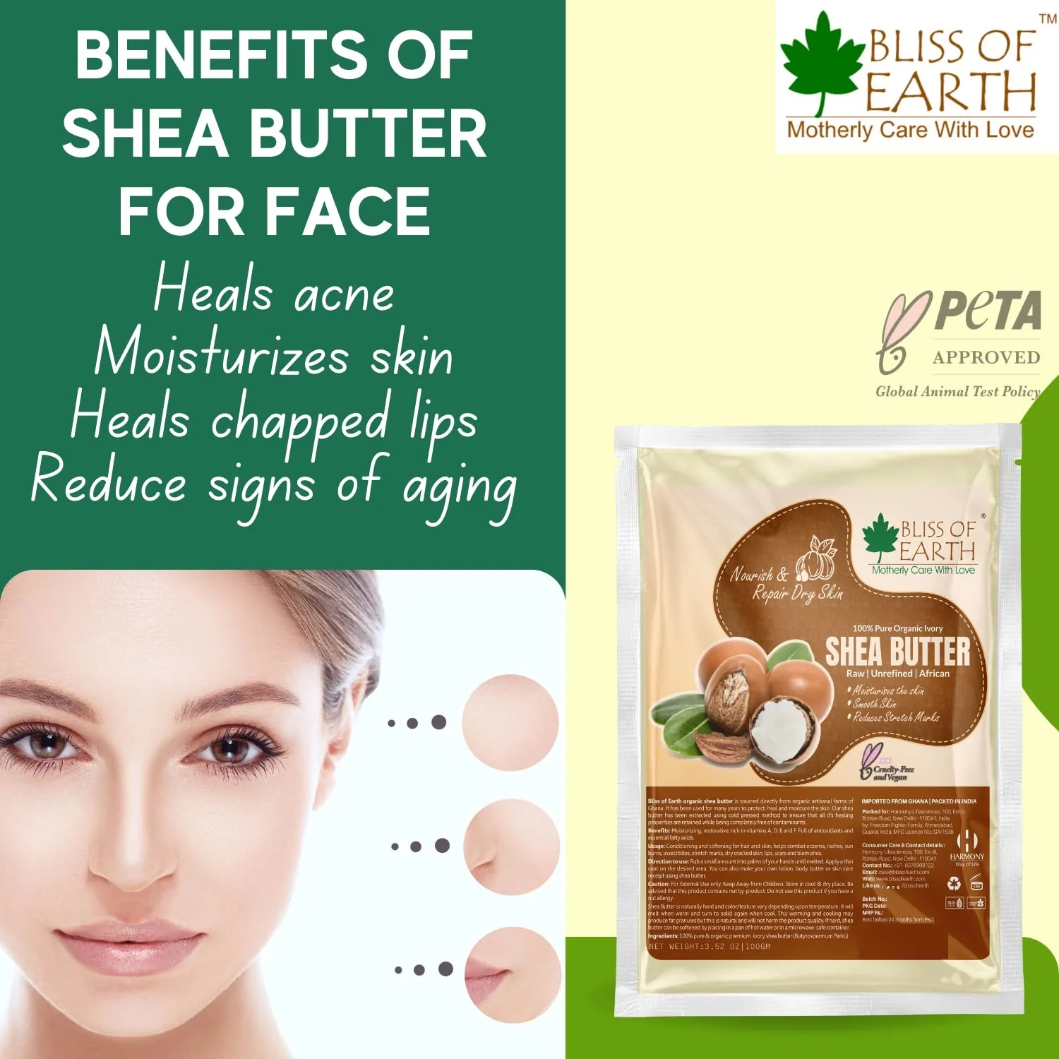 Pure Organic Ivory Shea Butter Refill Pack 100GM - Image 3