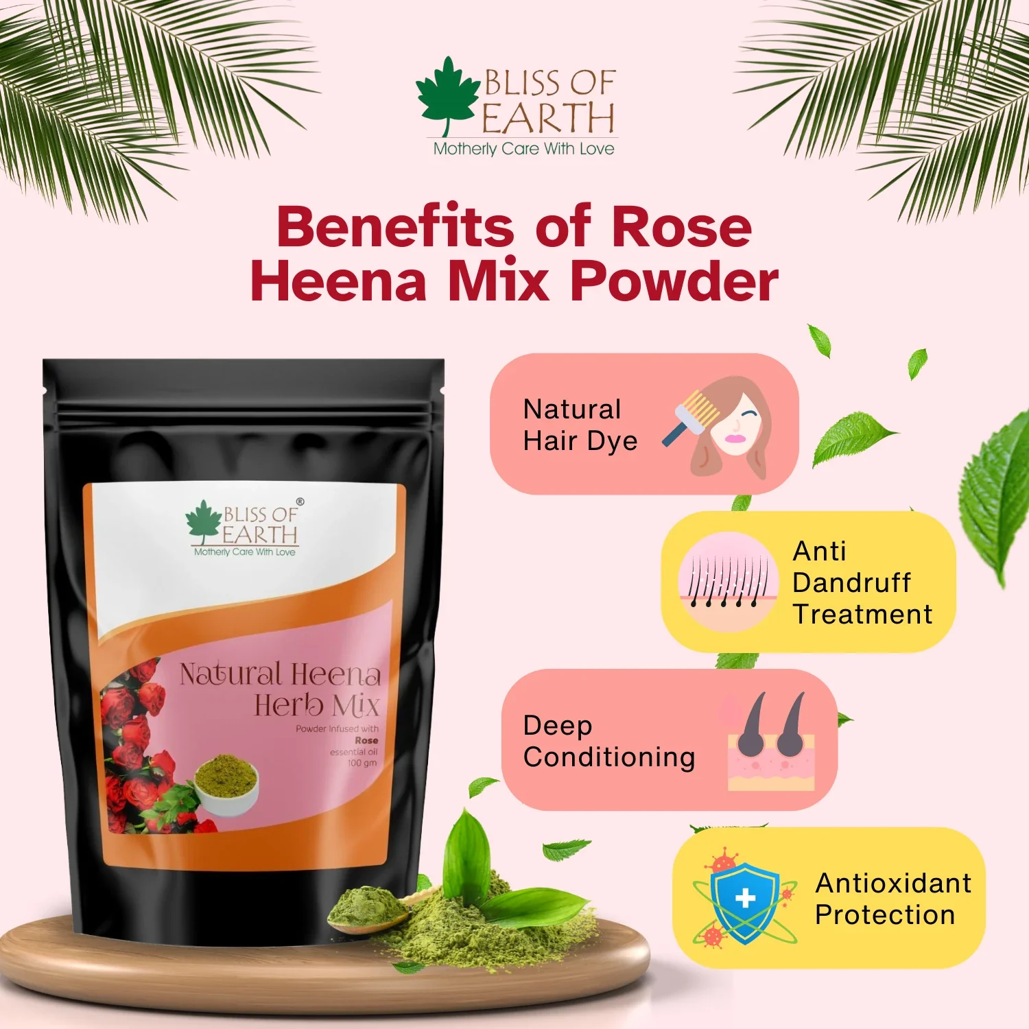 Rose Herbal Henna Powder - Image 3