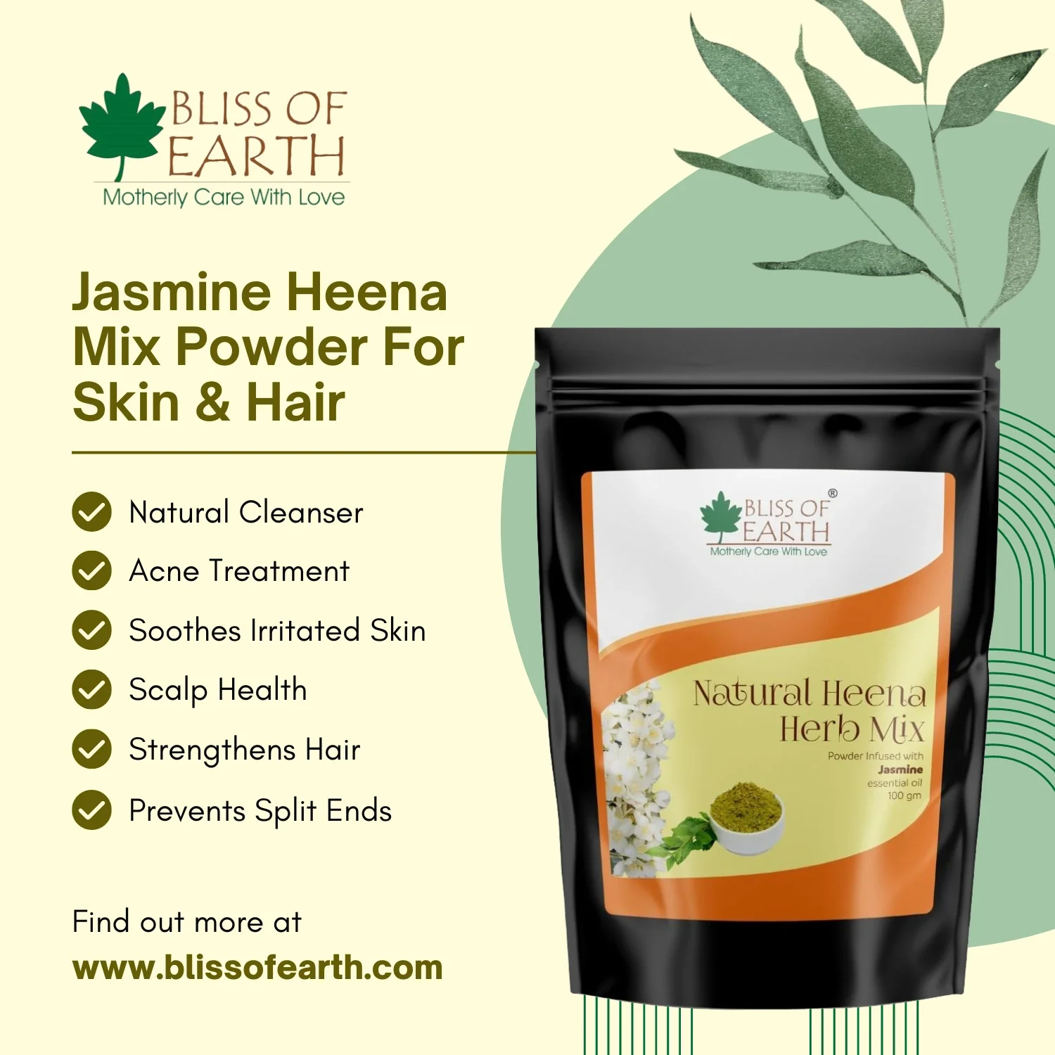Natural Jasmine Herbal Henna Powder - Image 3