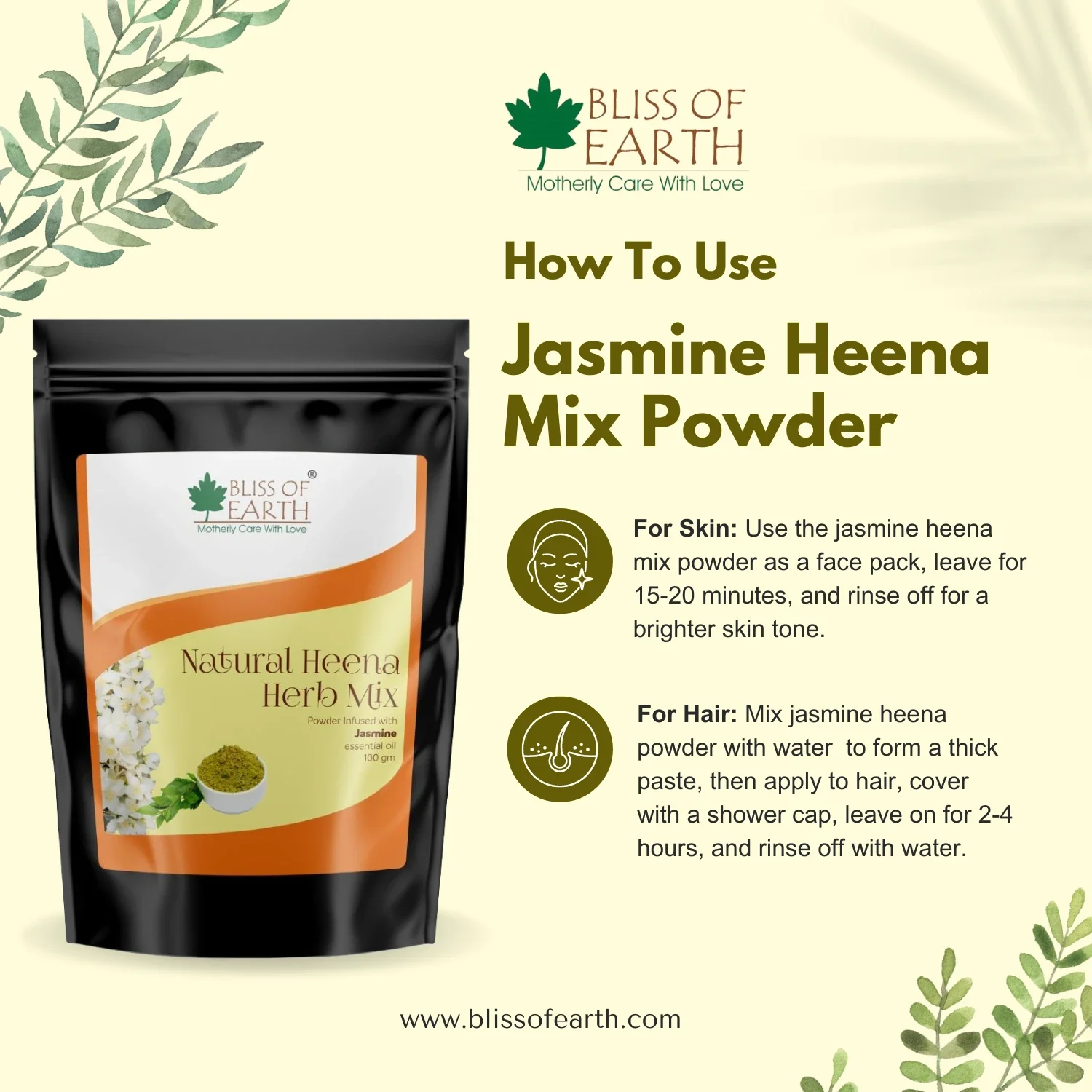 Natural Jasmine Herbal Henna Powder - Image 4