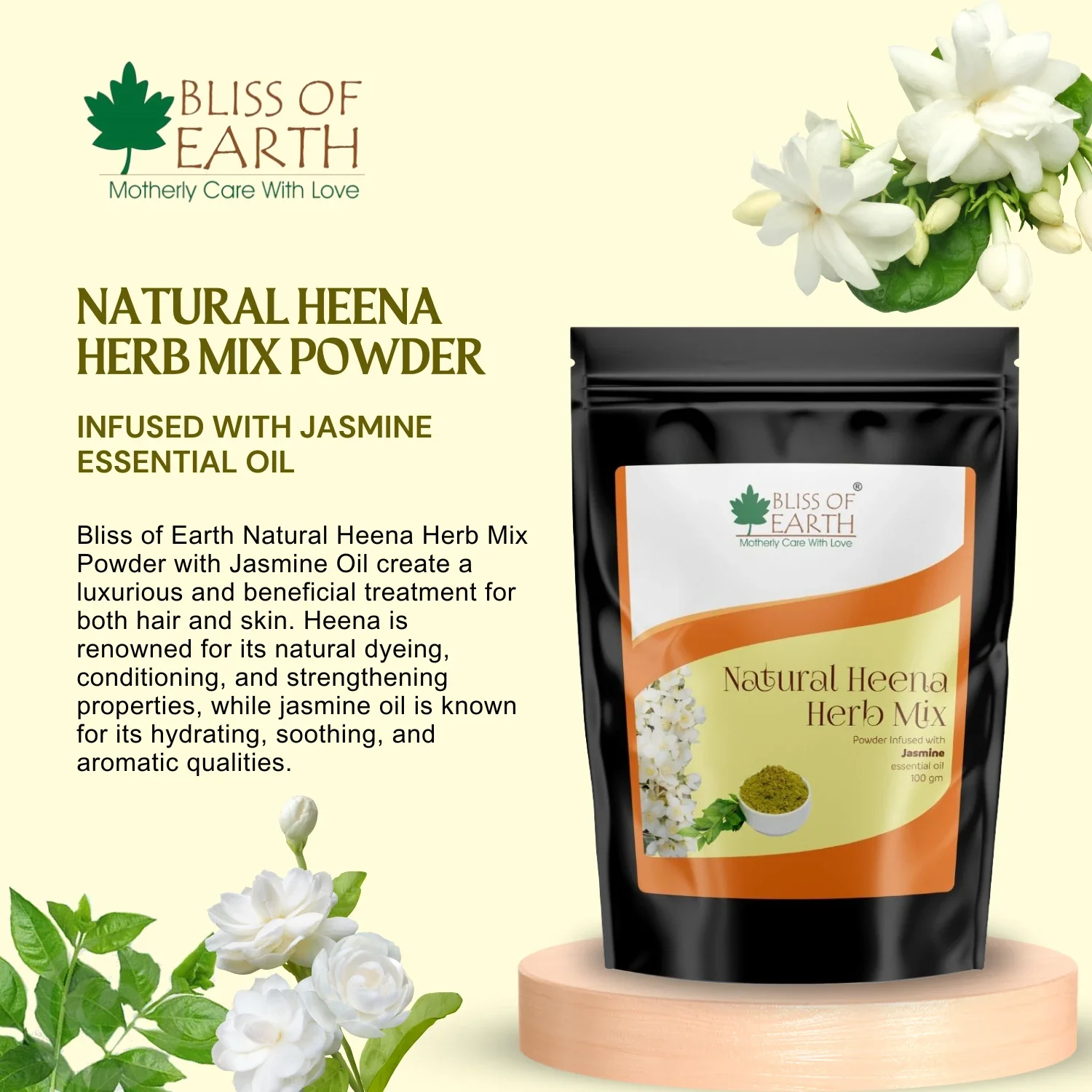 Natural Jasmine Herbal Henna Powder - Image 5