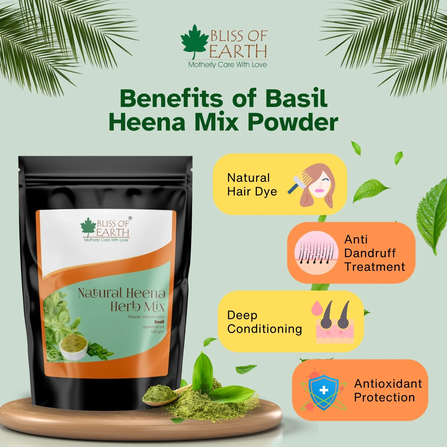 Natural Basil Herbal Henna Powder - Image 3