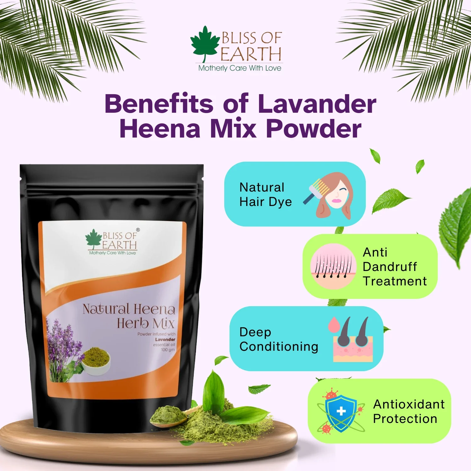 Natural Lavender Herbal Henna Powder - Image 3