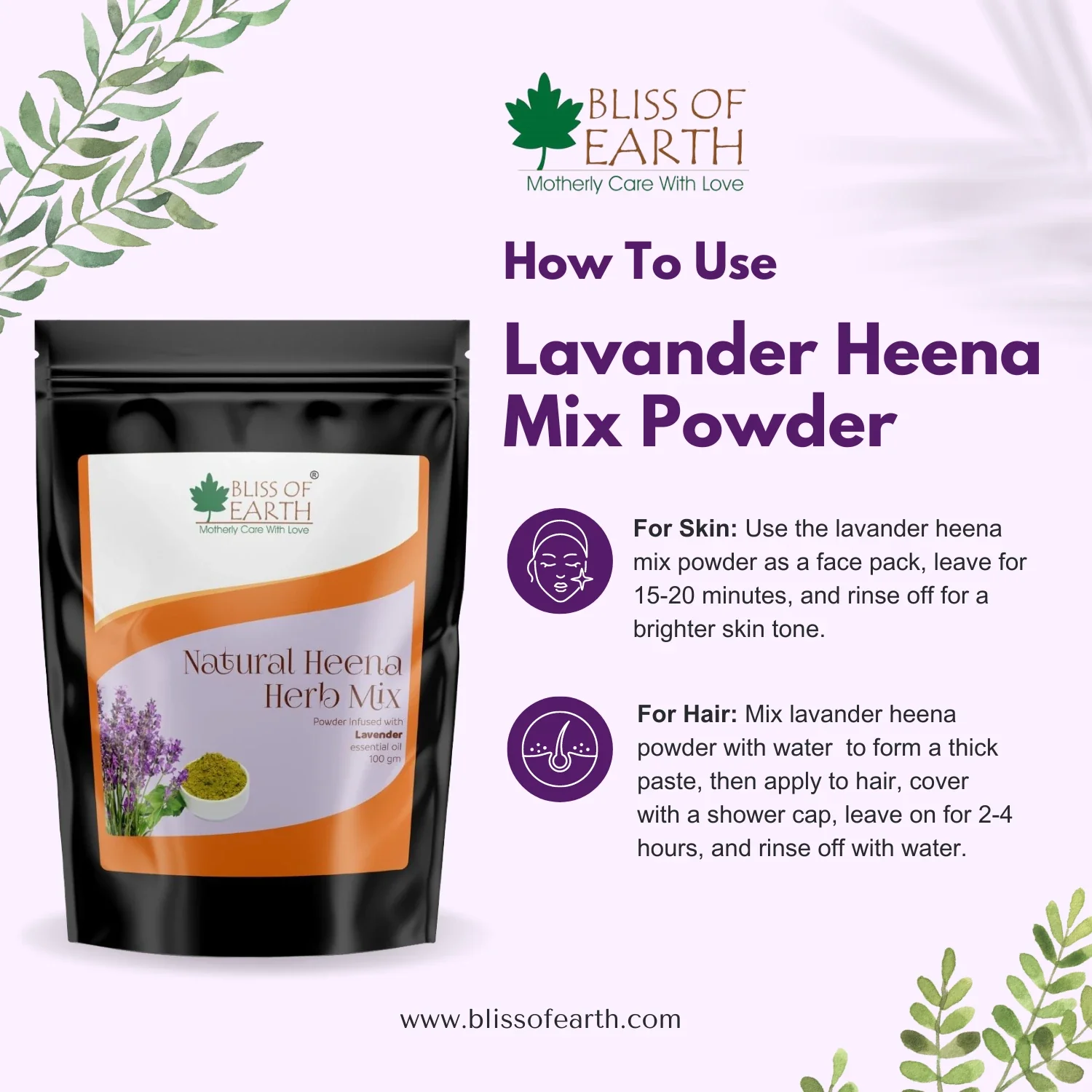 Natural Lavender Herbal Henna Powder - Image 5