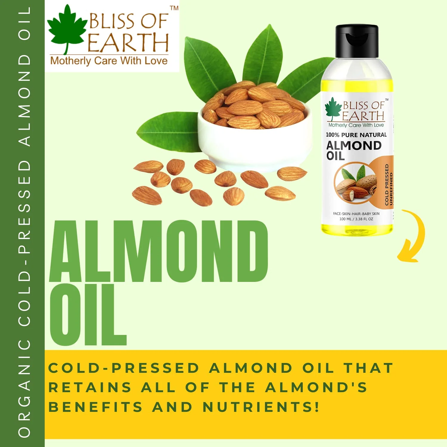 Bliss of Earth 100% Natural Pure Sweet Almond Oil 100ML - Image 6